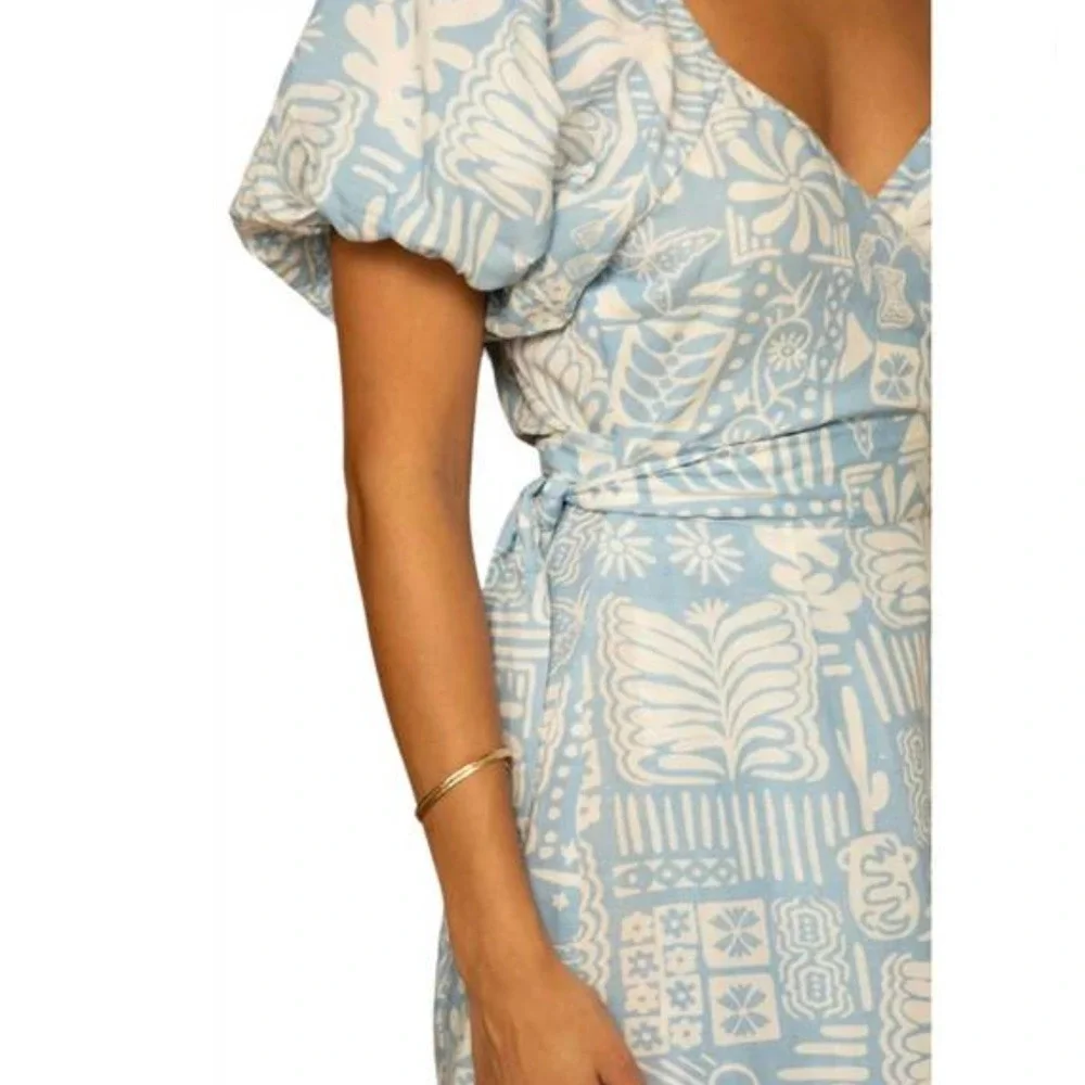SHORE winnie‎ wrap midi dress in caribbean
